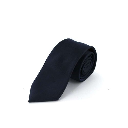 Cotton Park - Cravate En Soie Lisse Bleu Marine - Homme