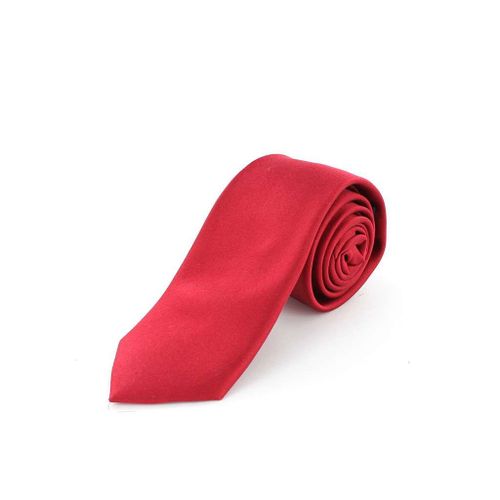 Cotton Park - Cravate En Soie Lisse Rouge - Homme