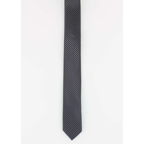 Cotton Park - Cravate Fine En Soie Motifs Gris - Homme