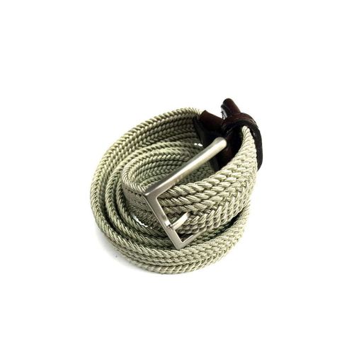 Cotton Park - Ceinture Élastique Et Cuir Beige - Homme