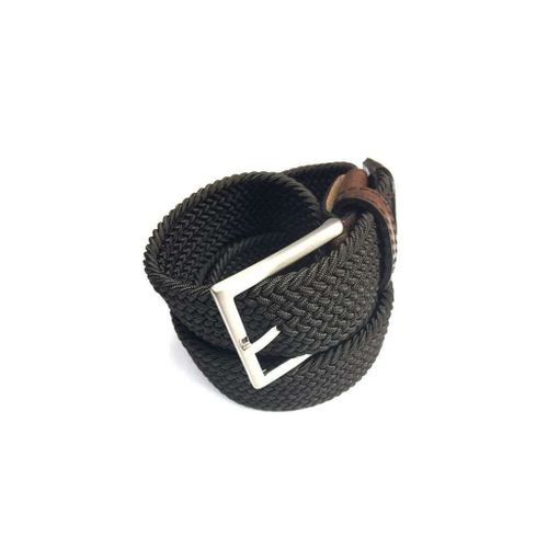 Cotton Park - Ceinture Élastique Et Cuir Marron - Homme