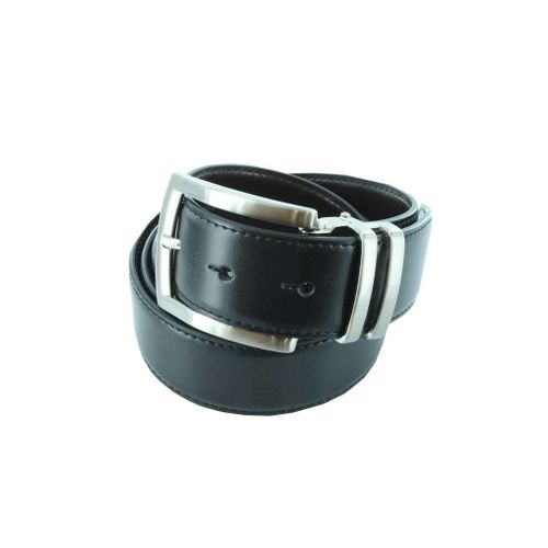 Cotton Park - Ceinture Cuir Noir Et Marron Réversible - Homme