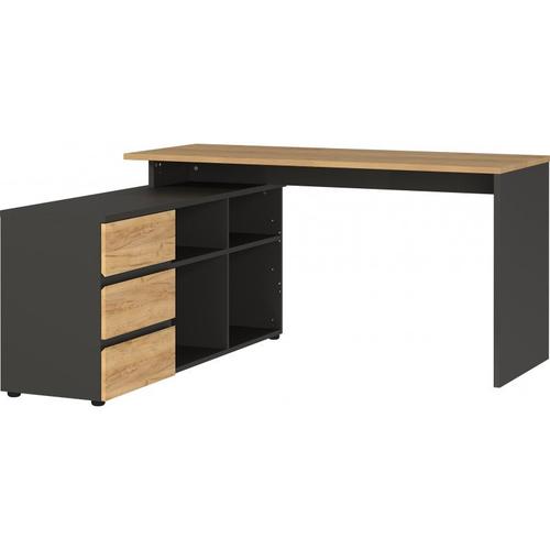 Bureau D'angle Contemporain Chêne/Graphite Oleron Chêne/Graphite