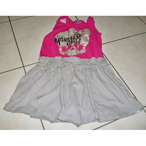 Robe Monster High Coton 6 Ans Rose Et Grise