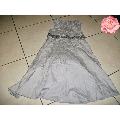 Robe Vynil Fraise Coton 6 Ans Mauve