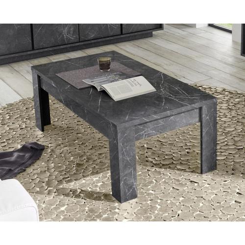 Table Basse Rectangulaire Moderne Noir Marbré Carrat Noir Marbré Mat