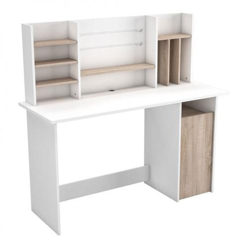 Bureau Enfant Avec Rangement Contemporain Blanc/Chêne Opale Blanc