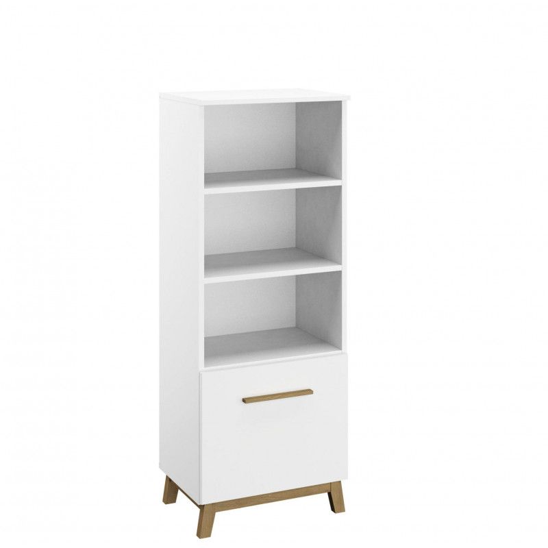 Bibliothèque Scandinave Blanc/Chêne Edisson Blanc