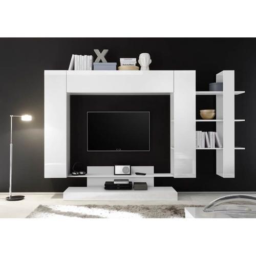 Banc Tv Design Blanc Laqué Camargue Blanc Laqué