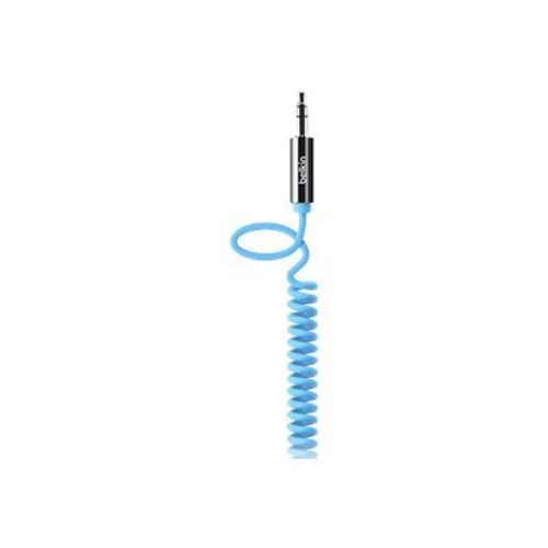 Belkin MIXIT Coiled Cable - Câble audio - mini-phone stereo 3.5 mm mâle pour mini-phone stereo 3.5 mm mâle - 1.8 m - bleu