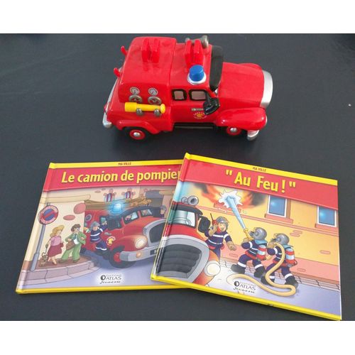 Collection Ma Ville Des Éditions Atlas - Les Pompiers ( 2 Livres + 1 Véhicule )