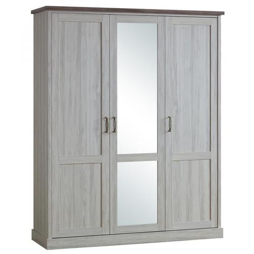 Armoire Contemporaine 3 Portes Chêne Clair/Marron Solange Chêne Clair/Marron