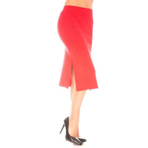 Miss Wear Line - Jupe Fourreau Fendu Sur Les Côtés Rouge