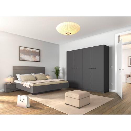 Chambre Adulte Complète Contemporaine Floraly Gris 180x200