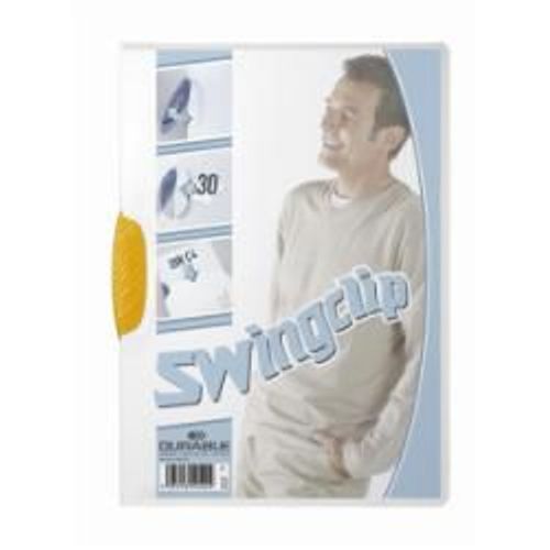 Durable Swingclip - Chemise À Clip - A4 - Pour 30 Feuilles - Transparent Avec Clip Jaune