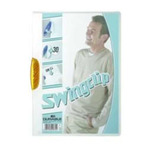 Durable Swingclip - Chemise À Clip - A4 - Pour 30 Feuilles - Transparent Avec Clip Orange