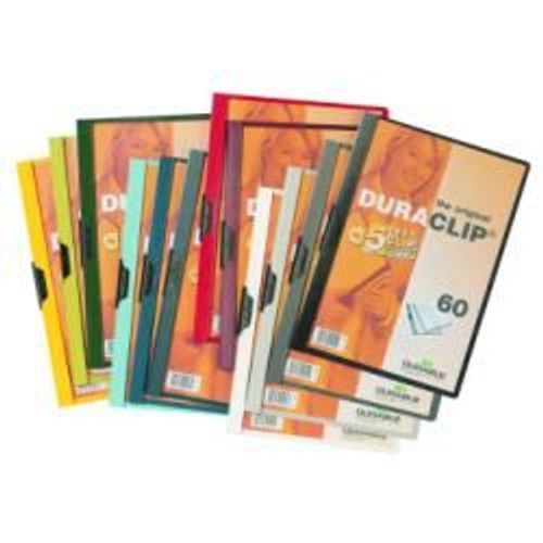 Durable Duraclip 60 - Chemise À Clip - A4 - Pour 60 Feuilles - Gris Anthracite Avec Couvercle Avant Transparent
