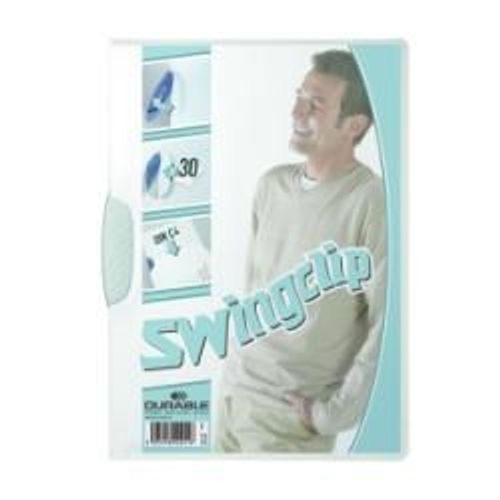 Durable Swingclip - Chemise À Clip - A4 - Pour 30 Feuilles - Transparent Avec Clip Blanc