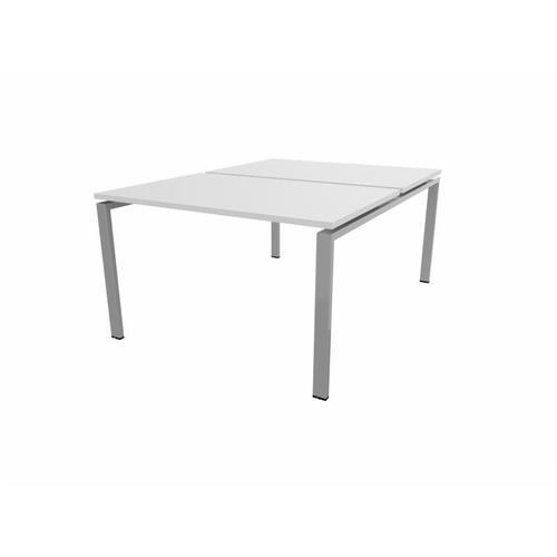 Bureau Bench 2 Personnes Producteo Gris Aluminium