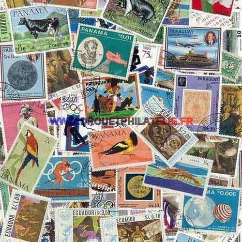 Amerique 300 Timbres Differents Obliteres