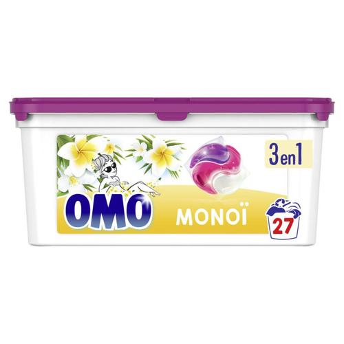 81 lavages - Capsules OMO Lessive Monoi (Lot de 3x27)