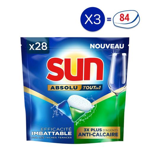 84 lavages - Capsules Tout-en-1 SUN Absolu Protection (Lot de 3x28)