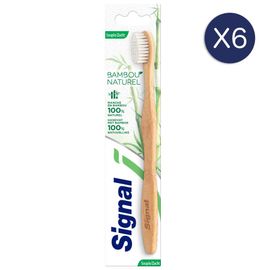 Signal - Lot De 6 Brosses À Dents Bambou 100 % Naturel Souple 