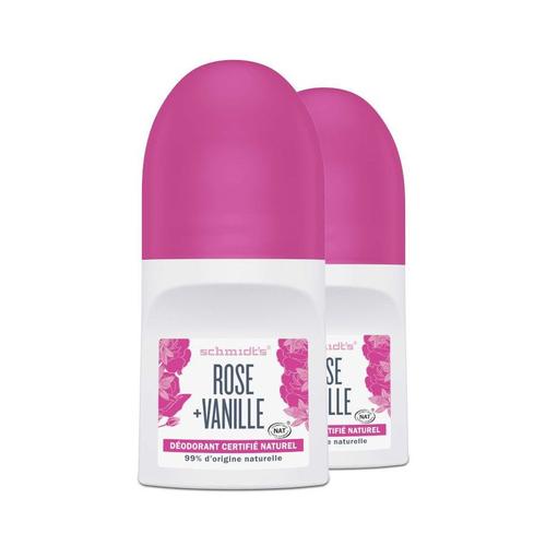 Pack De 2 - Déodorant Roll-On Schmidt's Rose Et Vanille Naturel & Vegan 