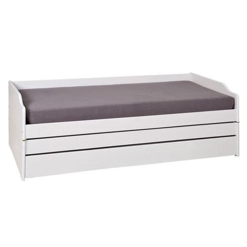 Lit Banquette Contemporain En Pin Massif Ingenio Blanc 90x190