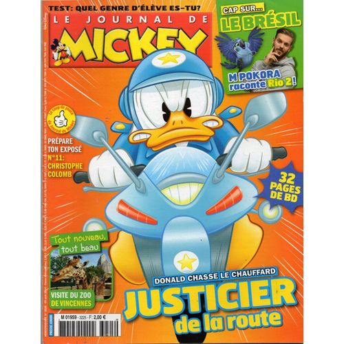 Le Journal De Mickey 3225  (Encart Exposé Christoph Colom - Fiches À Détacher)