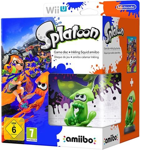 Pal Version Nintendo Wii U Splatoon + Amiibo Calamar English/Espanol/It/Fr/De