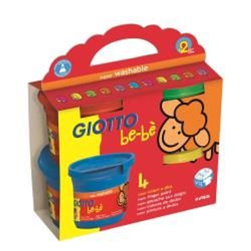 Giotto Be-Bè Super - Peinture Au Doigt - Gouache - Rouge, Bleu, Vert, Jaune - 150 Ml - Pack De 4
