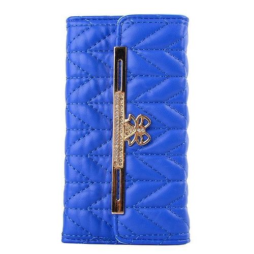 Etui A Rabat Iphone 6 6s Plus (5"5) Sac Bleu Porte Feuille Strass Diamond 1008_2