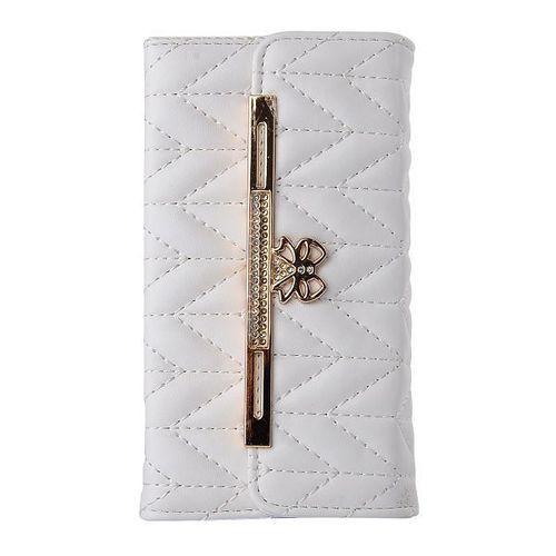 Etui A Rabat Iphone 6 6s Plus (5"5) Sac Blanc Porte Feuille Strass 1008_7
