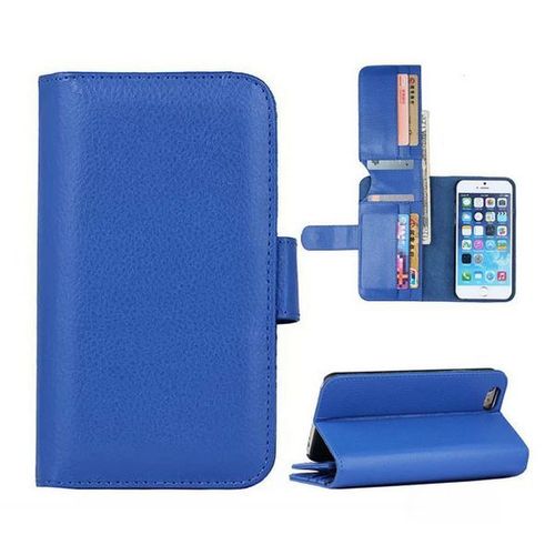 Etui A Rabat Iphone 6 6s Plus (5"5) Bleu Blue Porte Feuille Wallet 1027_2