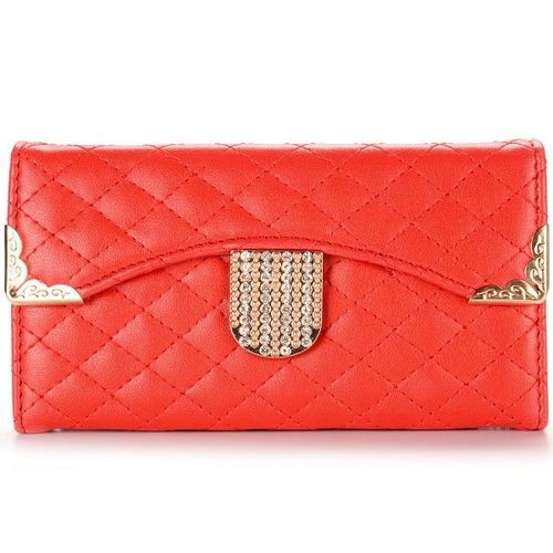 Etui A Rabat Iphone 6 6s Plus (5"5) Sac Rouge Diamant Porte Feuille 1025_2
