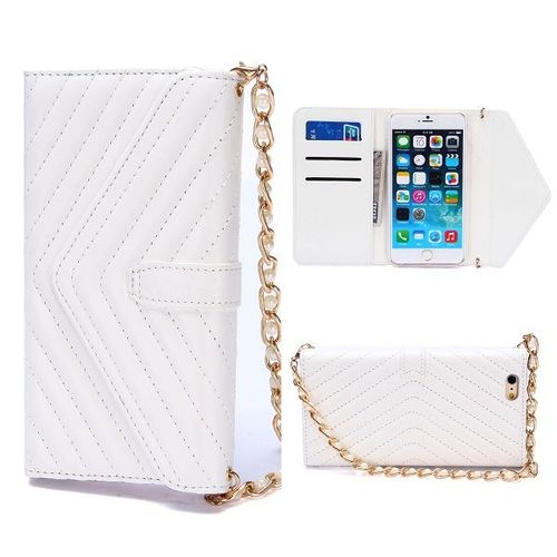 Etui A Rabat Iphone 6 6s Plus (5"5) Blanc Sac A Main Porte Feuille 1016_3