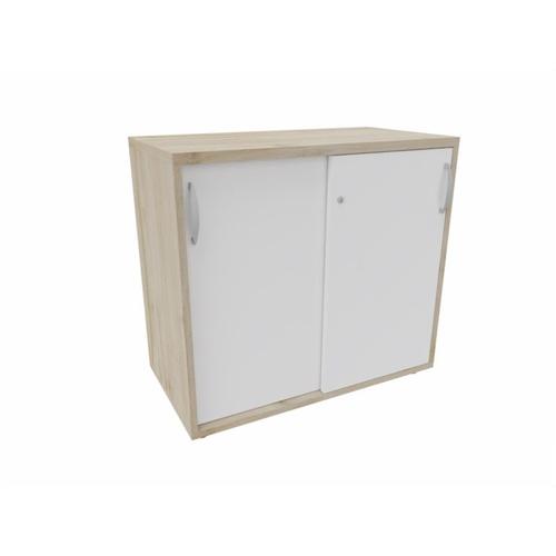 Armoire De Bureau Portes Coulissantes H 74 Cm Proline Blanc