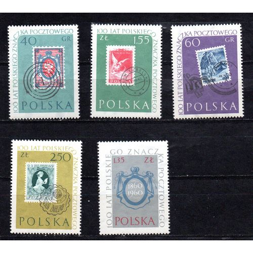 Pologne- Série De 5 Timbres Neufs- Centenaire Du Timbre Année 1960- N°1026/30