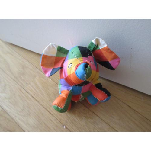 Peluche Poupée / Chiffon Cochon Multicolore Arc En Ciel Carré / Petit Jour 16 Cm