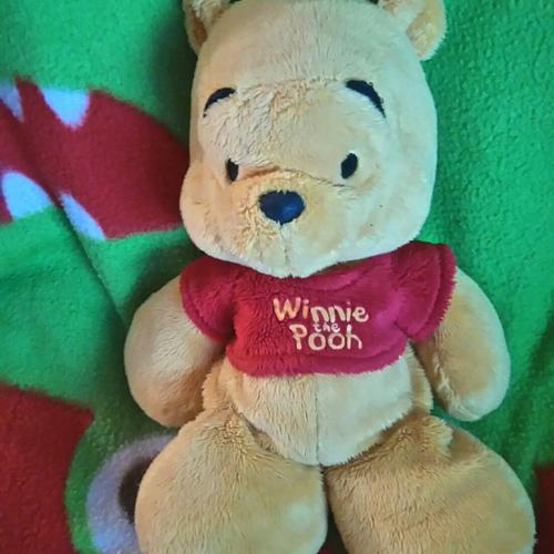 Doudou Winnie L Ourson Billes Dansles Pieds 31 Cm Tee Shirt Rouge Winnie The Pooh