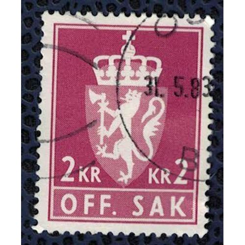 Norvège 1982 Oblitéré Stamp Animaux Héraldiques Off. Sak 2 Kr Carmin Su