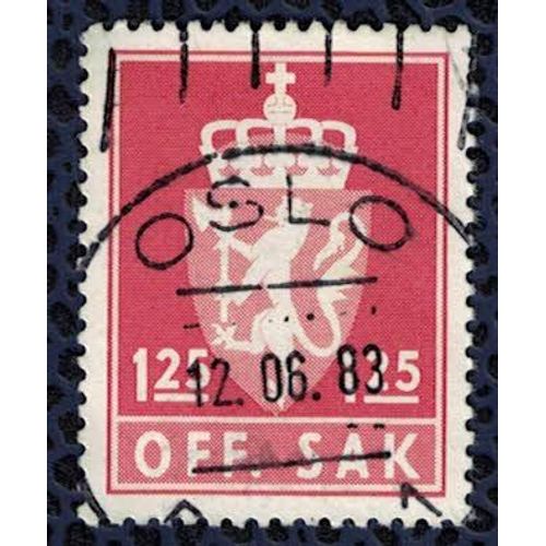 Norvège 1977 Oblitéré Daté Stamp Animaux Héraldiques Off. Sak 1,25 Su