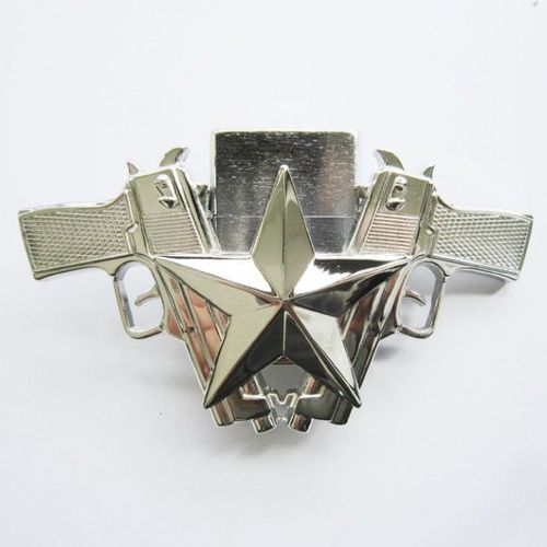 Boucle De Ceinture Étoile Et Pistolet + Briquet Brillant