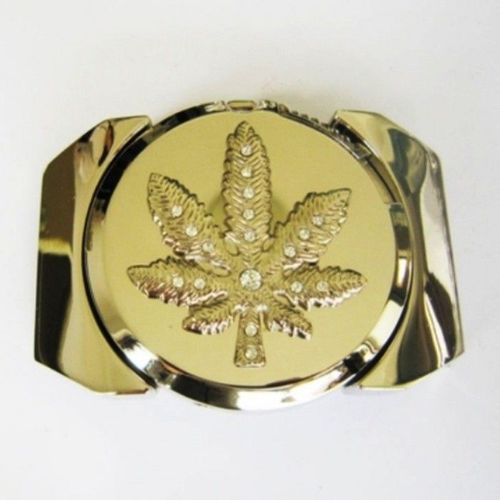 Boucle De Ceinture Feuille Drogue + Briquet Petrole Rock