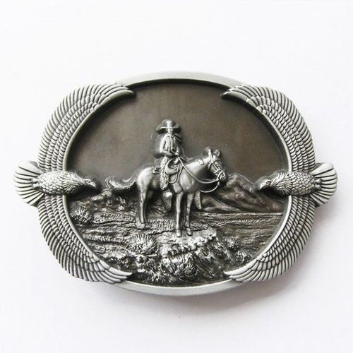 Boucle De Ceinture Country Alu Aigle Cheval Cow Boy Western