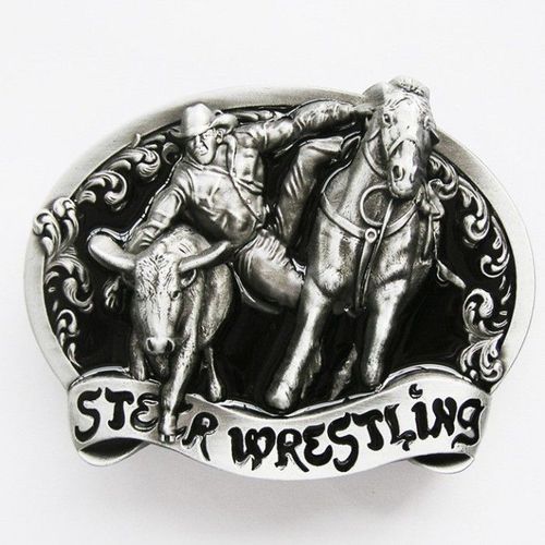 Boucle De Ceinture Country Noir Cheval Vache Cow Boy West
