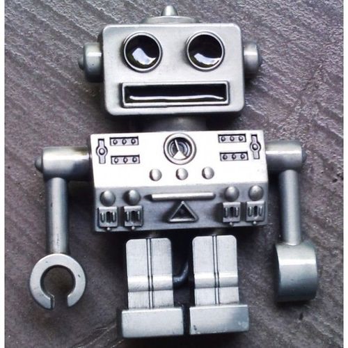 Boucle De Ceinture Petit Robot En Alu Metal Homme Femme