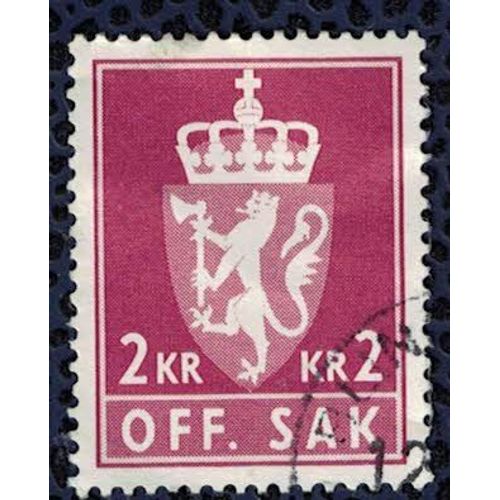 Norvège 1982 Oblitéré Used Animaux Héraldiques Off. Sak 2 Kr Carmin Su