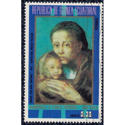 Guinée Equatoriale 1973 Oblitéré Used Pablo Picasso Toile Mère Et Enfant Au Fichu